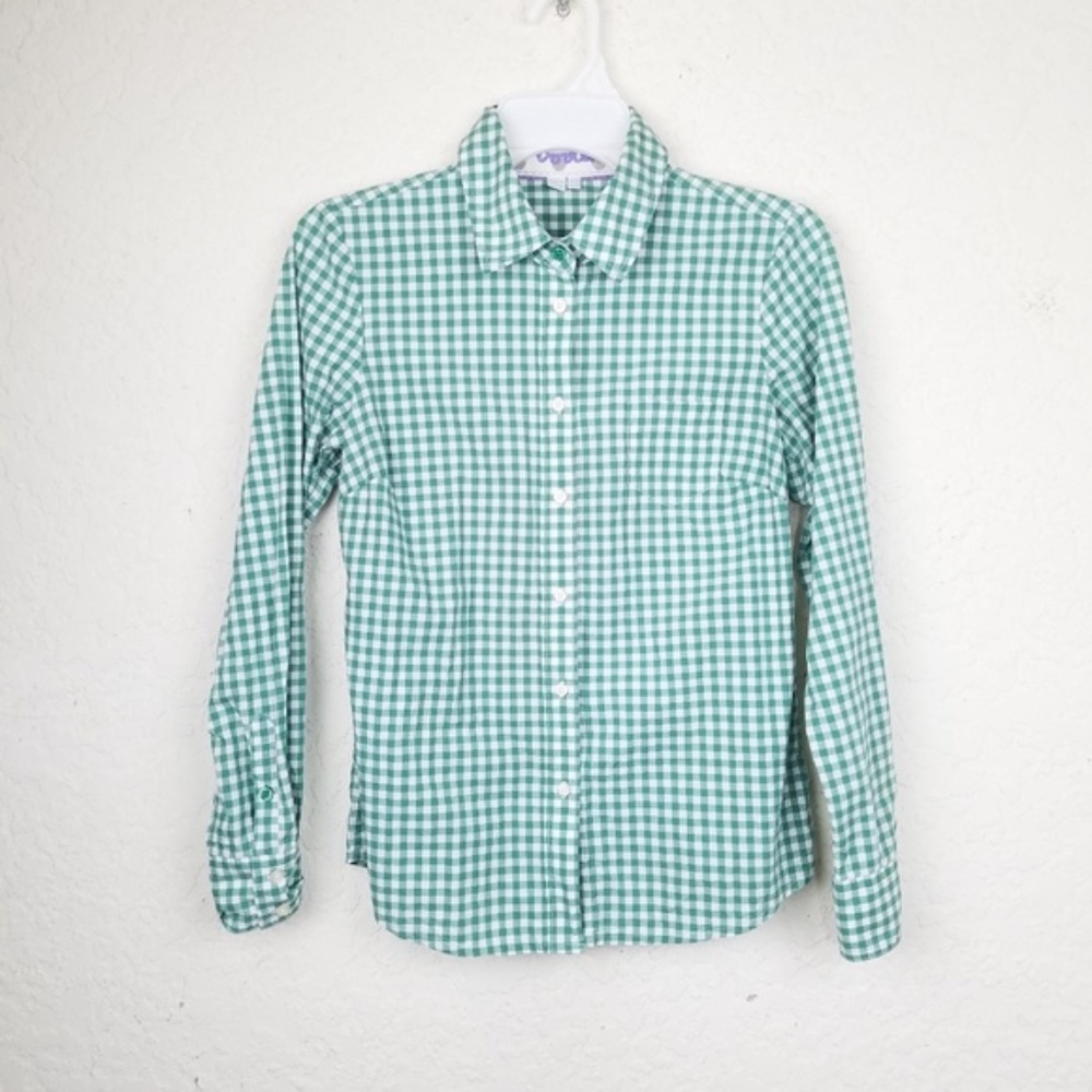 Boden Green Gingham Button-Up, 4R